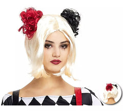 Clownperücke mit zweifarbigen Schleifen