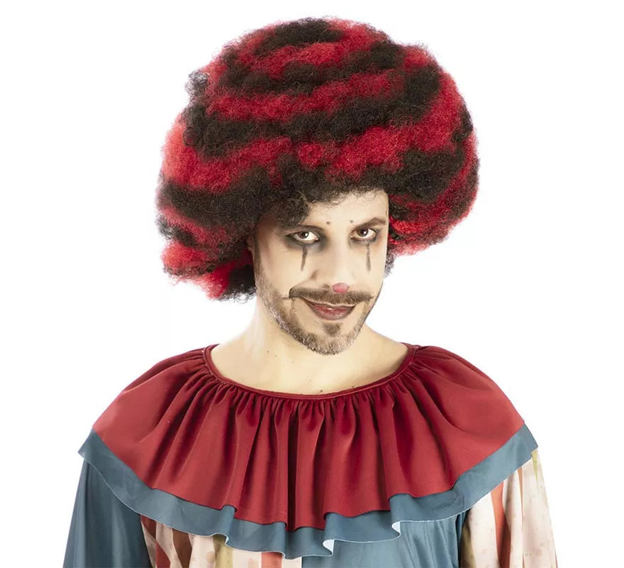 Translation missing: de.Peluca de Payaso Perverso Afro rojo y negro