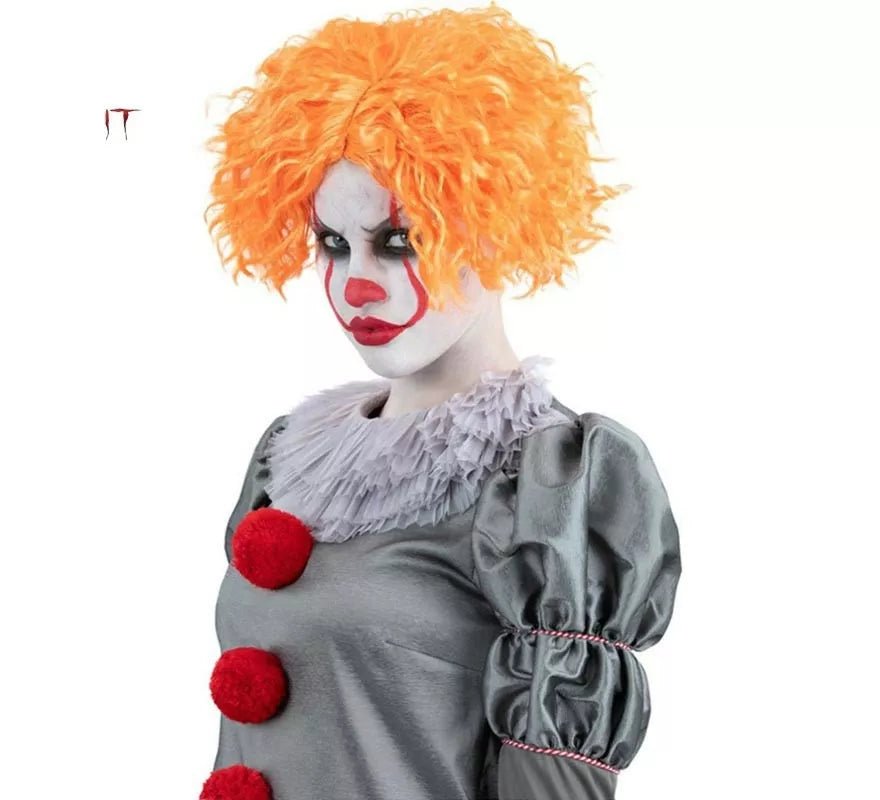 Translation missing: de.Peluca de Pennywise naranja corta y ondulada adulto
