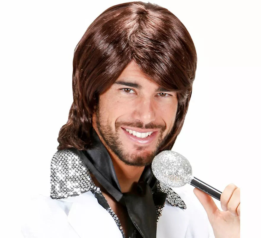 Translation missing: de.Peluca de Pop Star Años 70 marrón