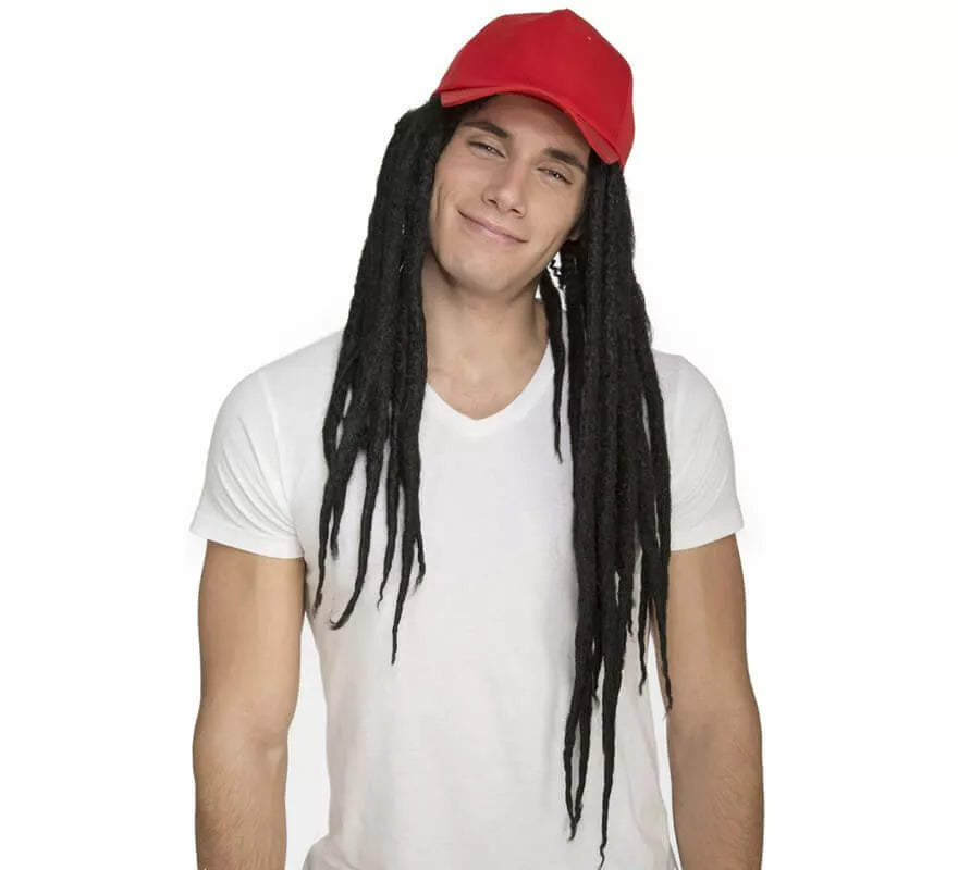 Translation missing: de.Peluca de Rastas con Gorra Roja