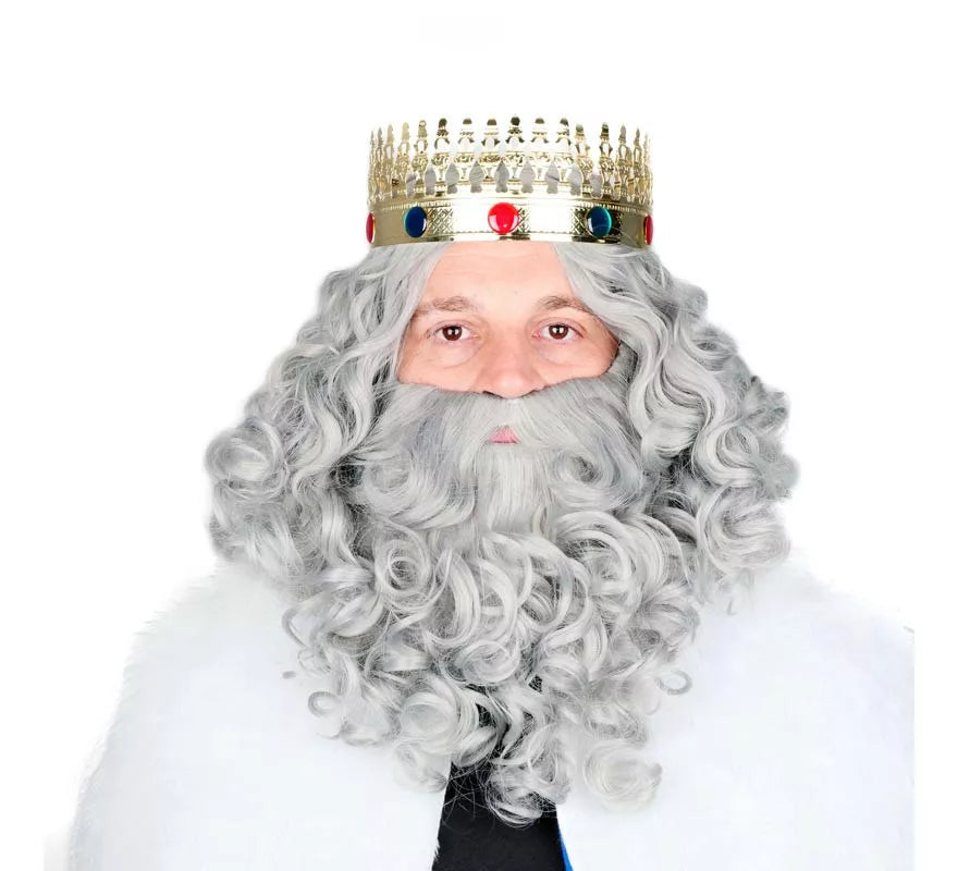 Translation missing: de.Peluca de Rey Mago con Barba gris mate