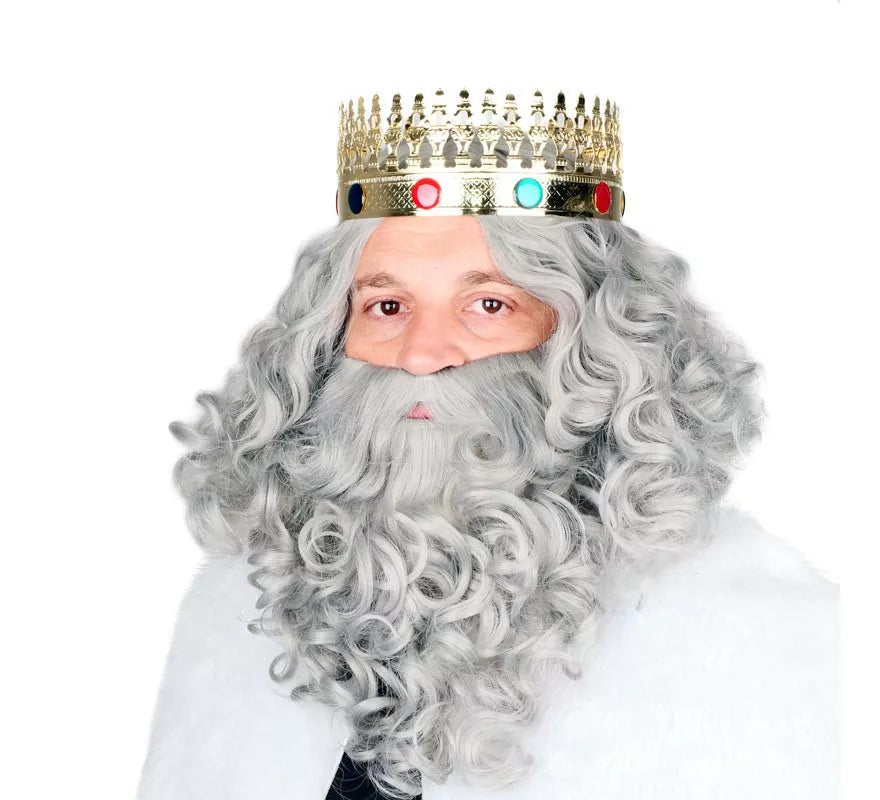 Translation missing: de.Peluca de Rey Mago con Barba gris mate