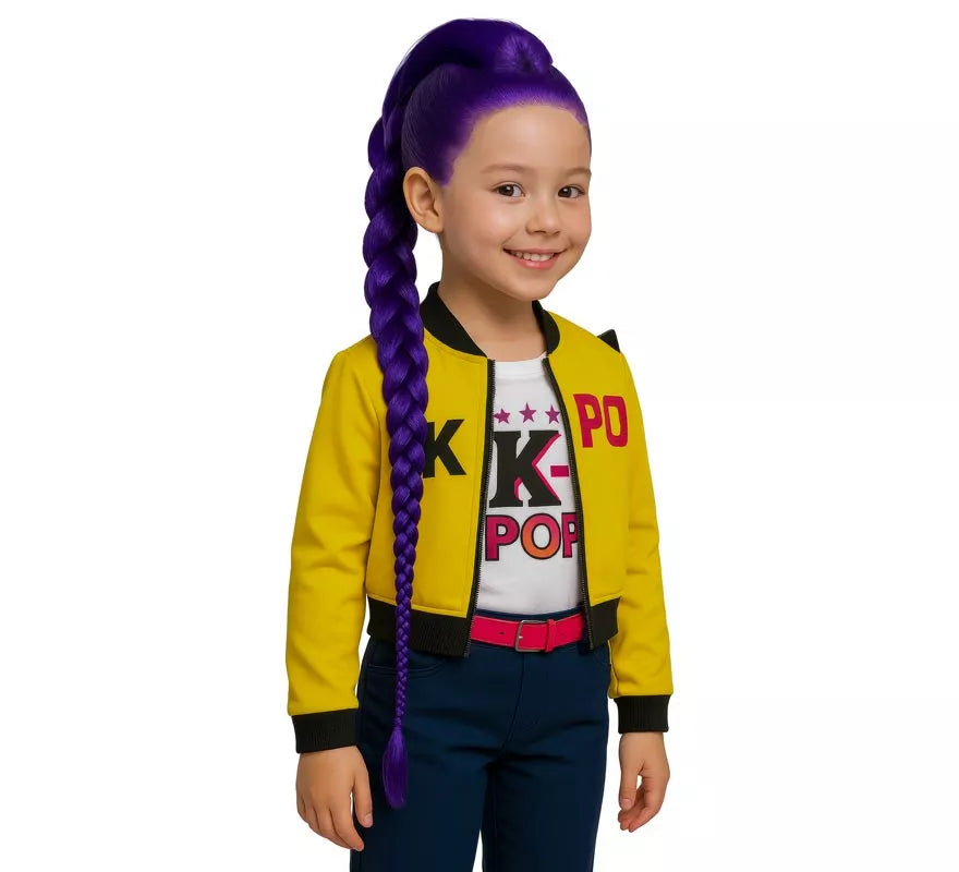 Translation missing: de.Peluca con trenza lila Cantante K-Pop