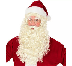 Weihnachtsmann- oder Nikolausperücke mit Bart, Schnurrbart und Augenbrauen