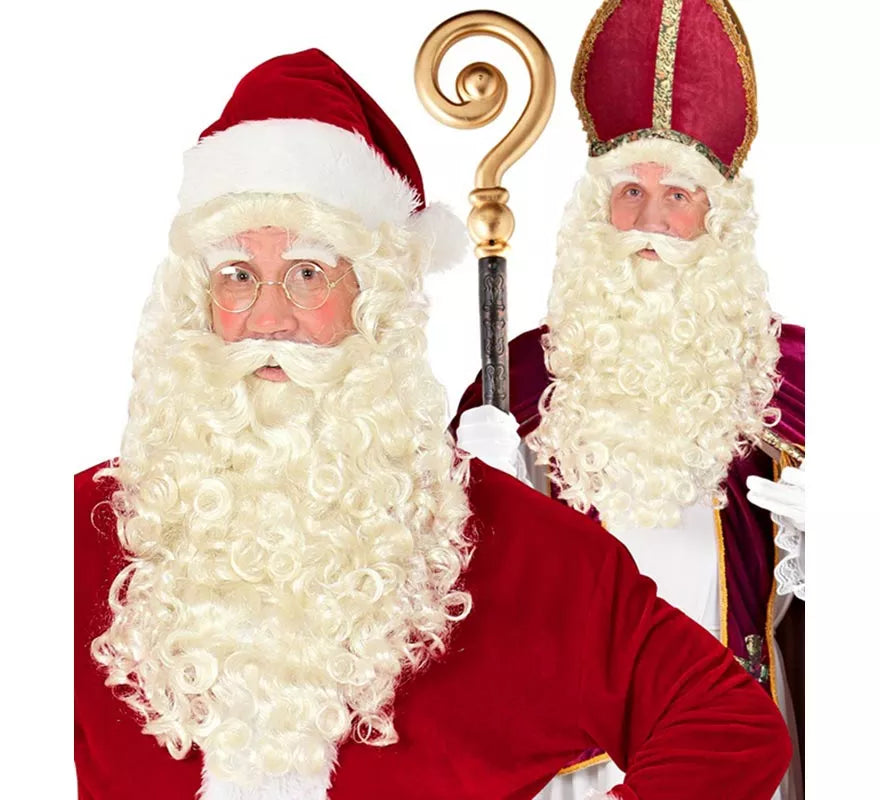 Translation missing: de.Peluca de Santa Claus o San Nicolás con Barba, Bigote y Cejas