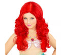 Peluca de Sirena Rojo Intenso Larga Infantil