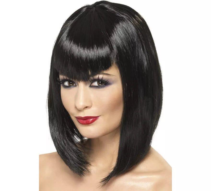 Translation missing: de.Peluca de Vampiresa Negra Corta con flequillo