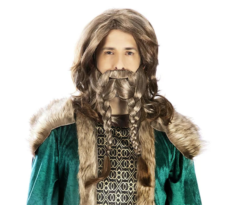 Translation missing: de.Peluca de Vikingo lisa con Barba tejida