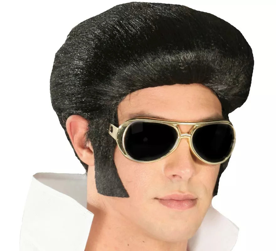 Translation missing: es.Peluca del Rey de Rock con tupé y patillas