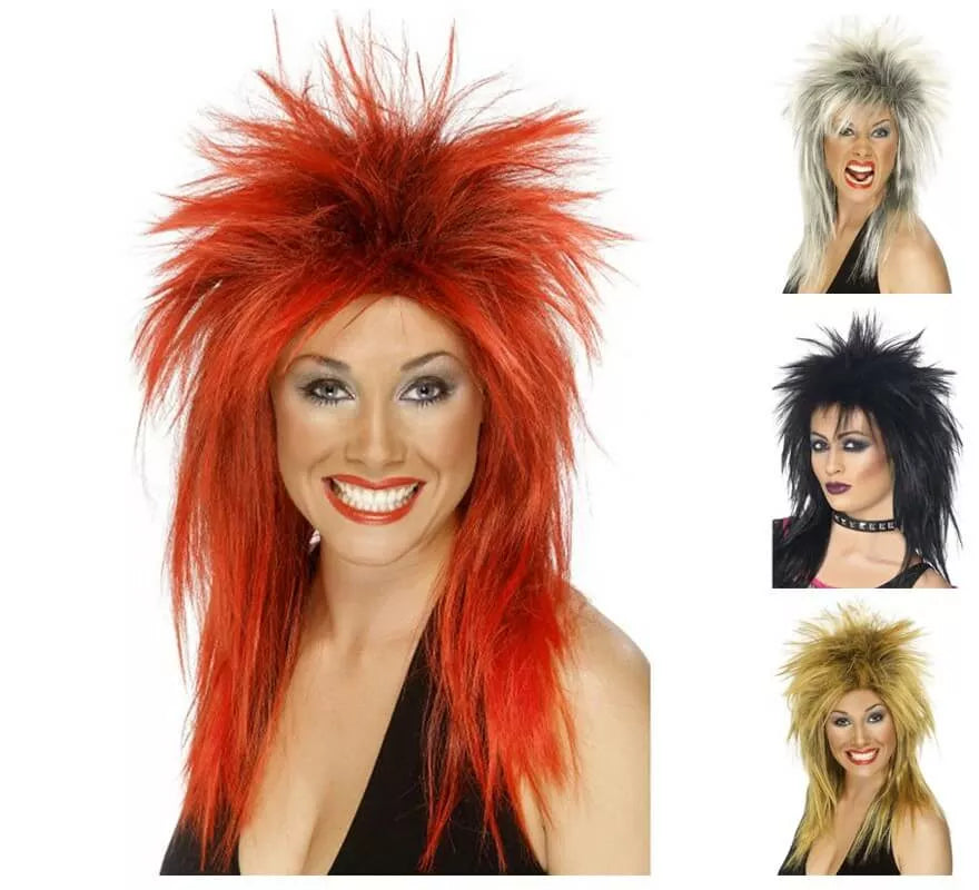 Translation missing: de.Peluca Diva del Rock de los Años 80 en varios colores