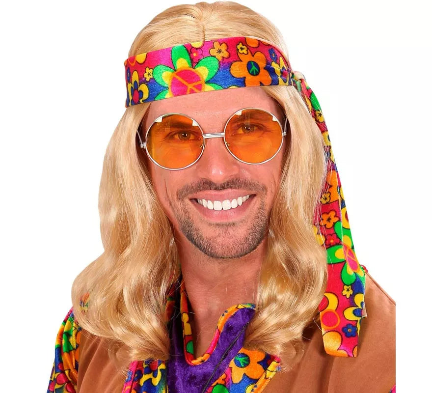 Translation missing: de.Peluca Hippie con Banda en varios colores adulto