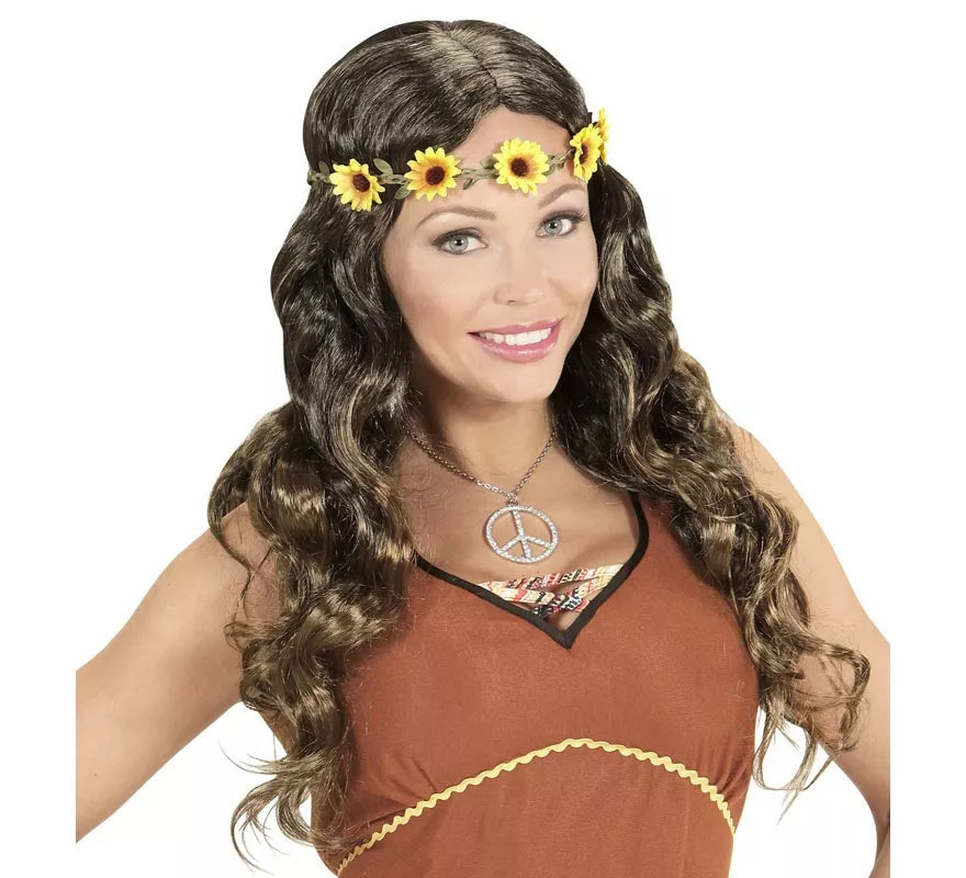 Translation missing: de.Peluca Hippie o Medieval con cinta en varios colores adulto