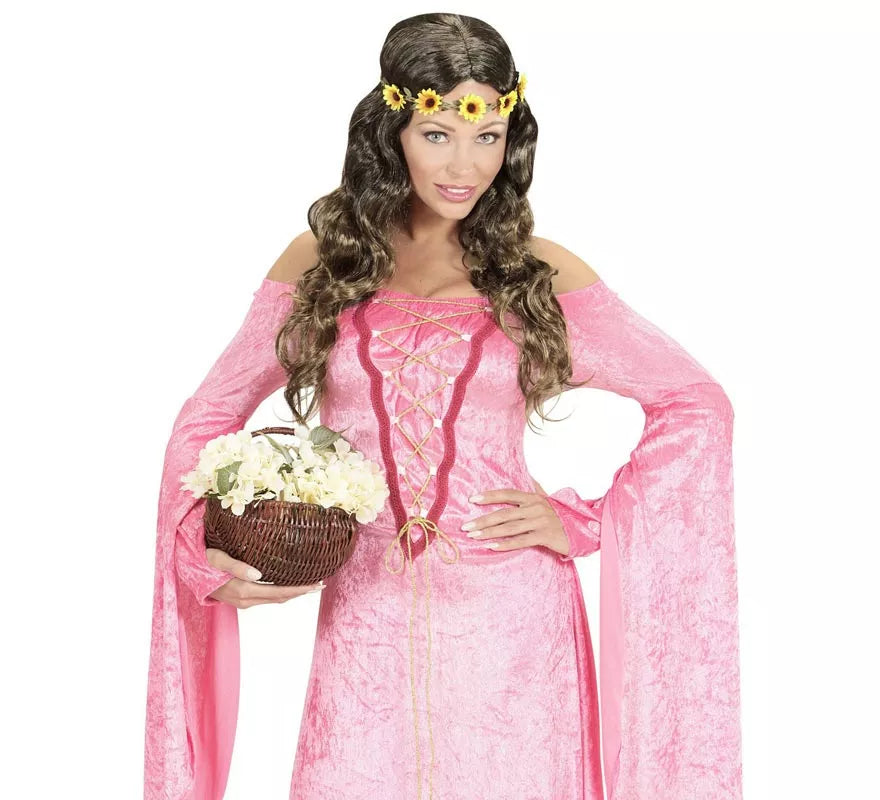 Translation missing: de.Peluca Hippie o Medieval con cinta en varios colores adulto