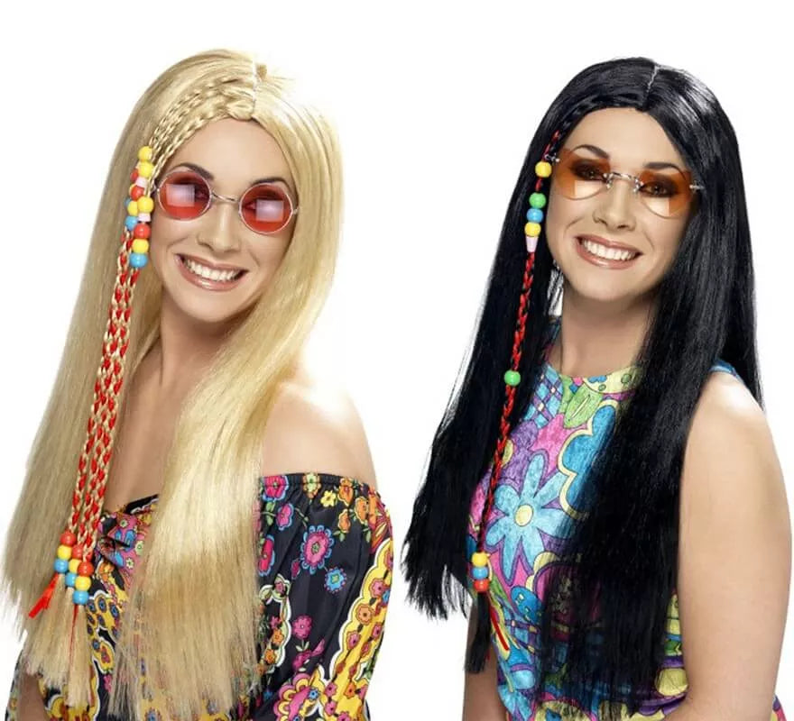 Translation missing: de.Peluca Hippy Party con Cuentas de Colores para Mujer en varios colores