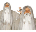 Peluca larga de Bruja o Brujo gris para Halloween