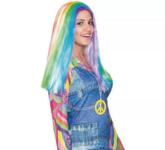 Lisa Regenbogen lange Perücke