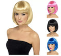 Peluca lisa corte Bob con flequillo en varios colores