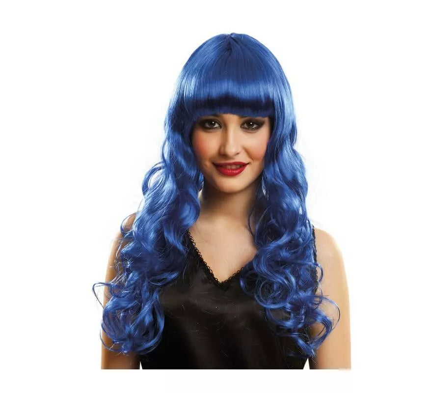 Translation missing: de.Peluca Melena Katy con rizos y flequillo azul