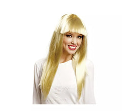 Lange blonde Perücke mit Pony