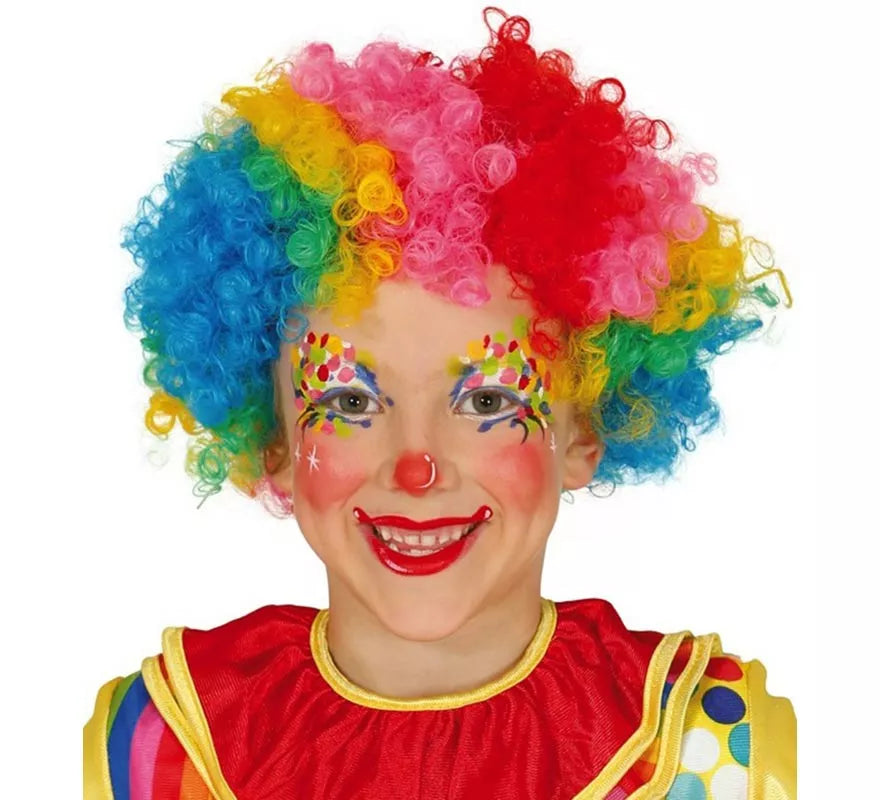 Peluca multicolor de Payaso infantil