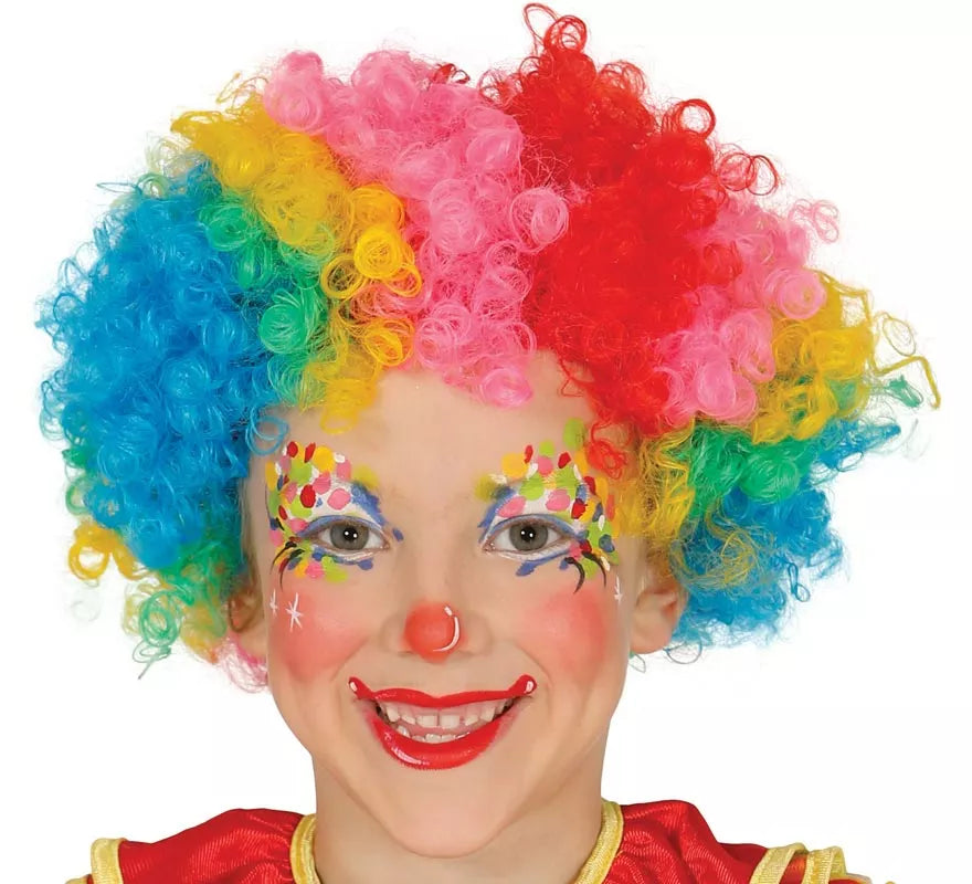 Translation missing: de.Peluca multicolor de Payaso infantil