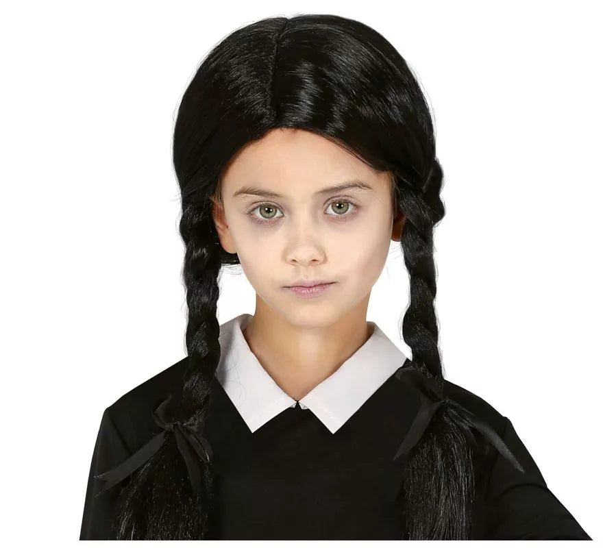 Translation missing: de.Peluca Negra con Trenzas Infantil