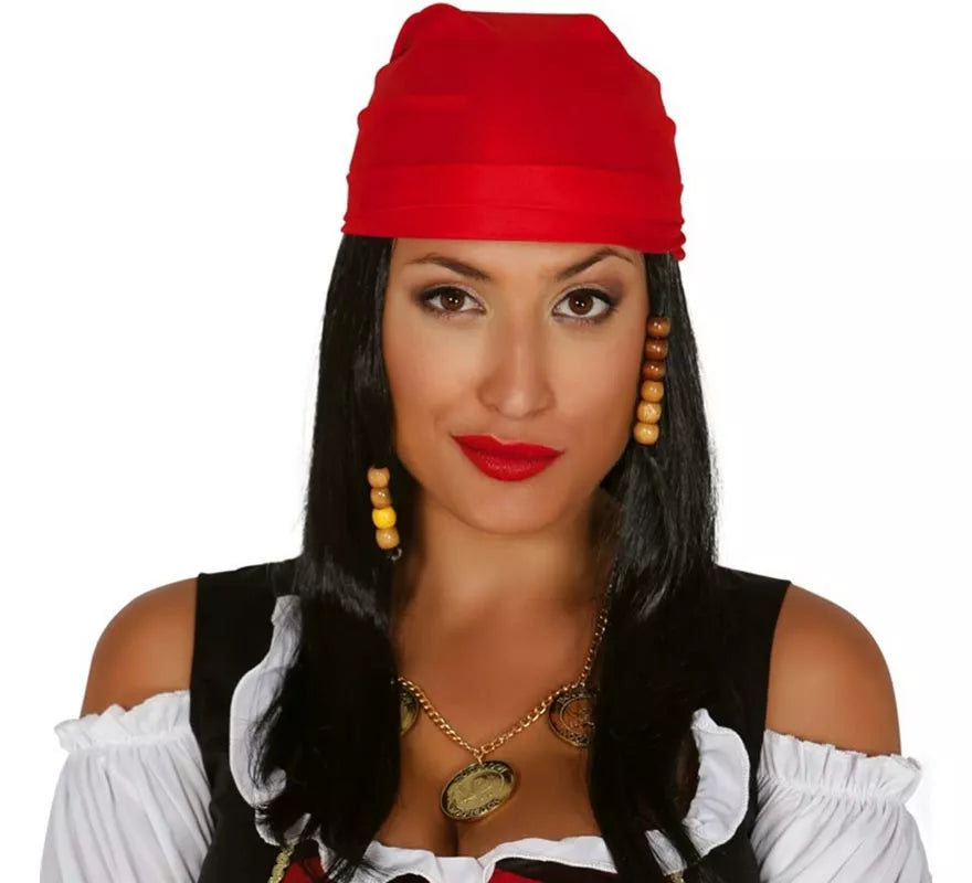 Translation missing: de.Peluca negra larga y pañuelo Pirata