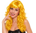 Peluca Ondas amarillo con fleco