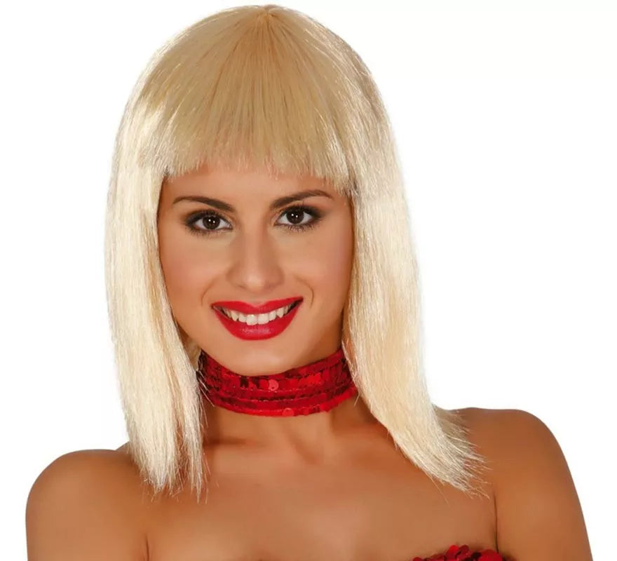 Translation missing: de.Peluca Rafaella o Cleopatra rubia. Peluca rubia con flequillo
