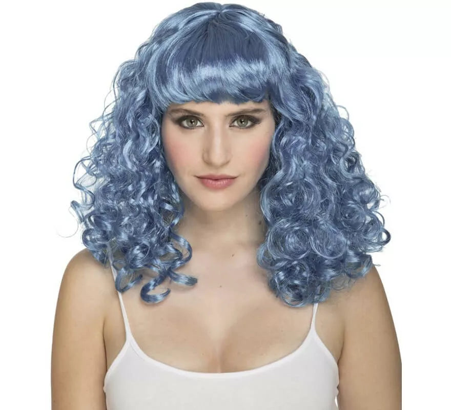 Translation missing: de.Peluca Rizada Azul con Flequillo