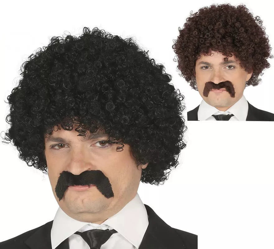 Translation missing: de.Peluca Rizada con Bigote en varios colores