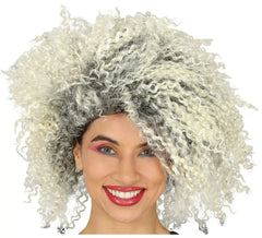 Curly blonde Perücke mit Dochten