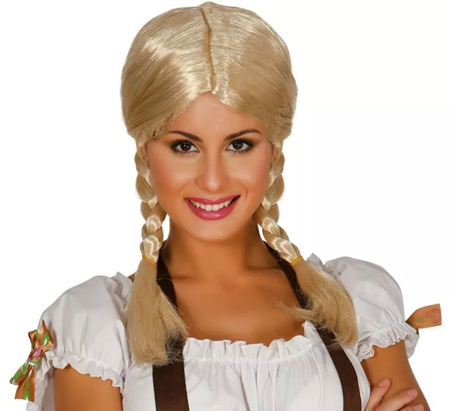 Translation missing: de.Peluca rubia con dos trenzas
