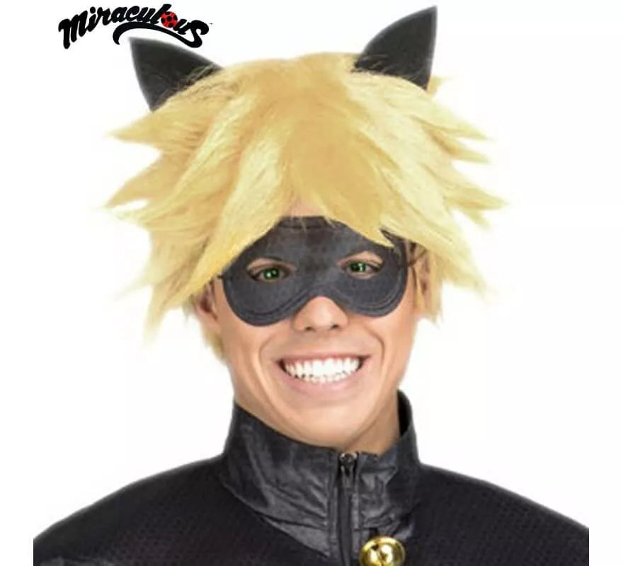 Translation missing: de.Peluca y Antifaz de Cat Noir en caja para hombre