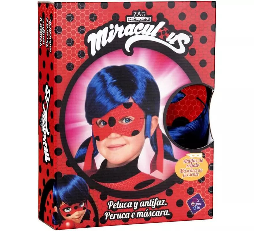 Translation missing: de.Peluca y Antifaz de Ladybug en caja para niña