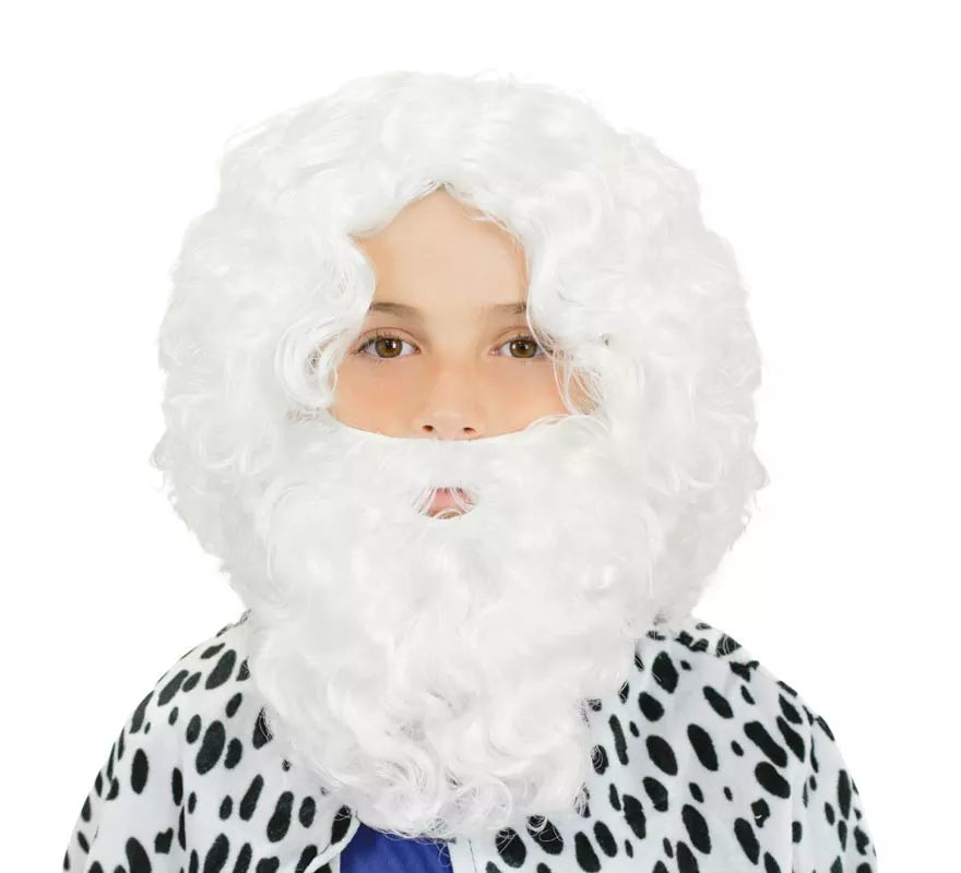 Translation missing: de.Peluca y barba blanca Infantil Deluxe de Rey Mago Melchor