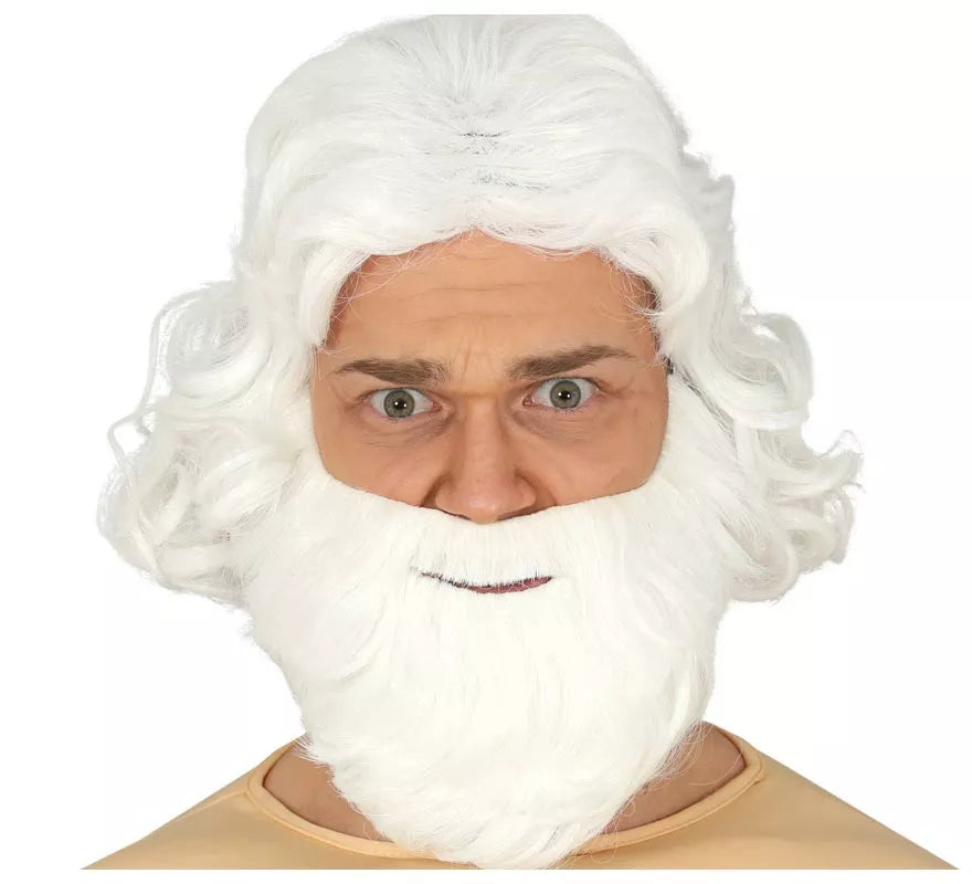 Translation missing: de.Peluca y Barba Grande Blanca de Navidad