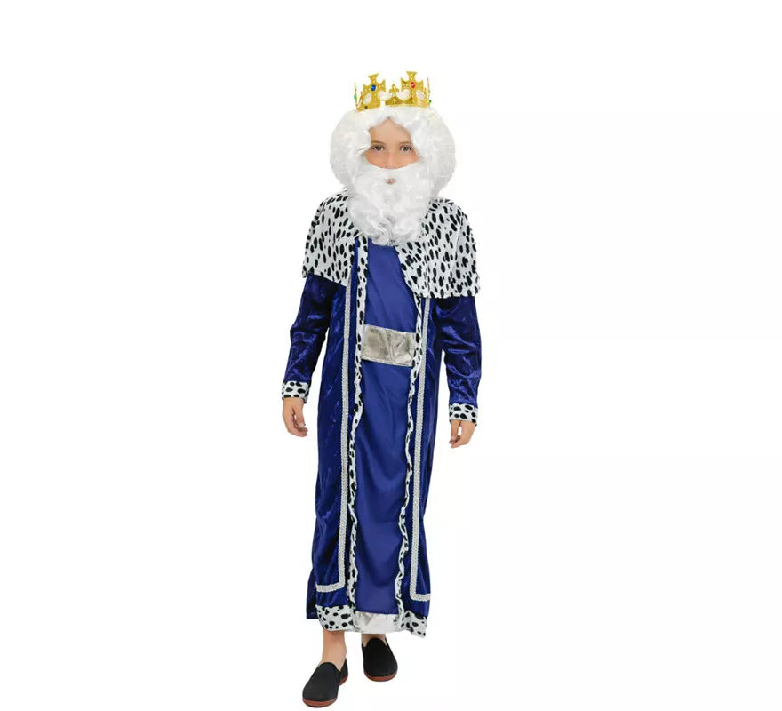 Peluca y barba blanca Infantil Deluxe de Rey Mago Melchor