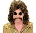 Peluca y Bigote Años 70 castaño