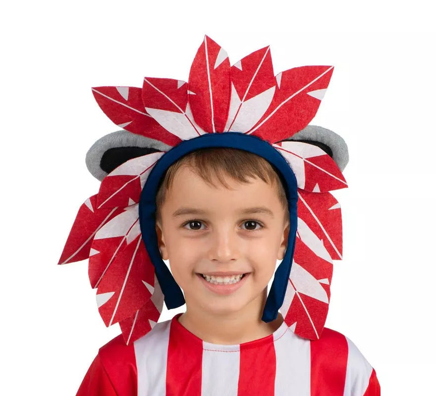 Translation missing: de.Penacho de Indi Atlético de Madrid rojo y blanco Infantil