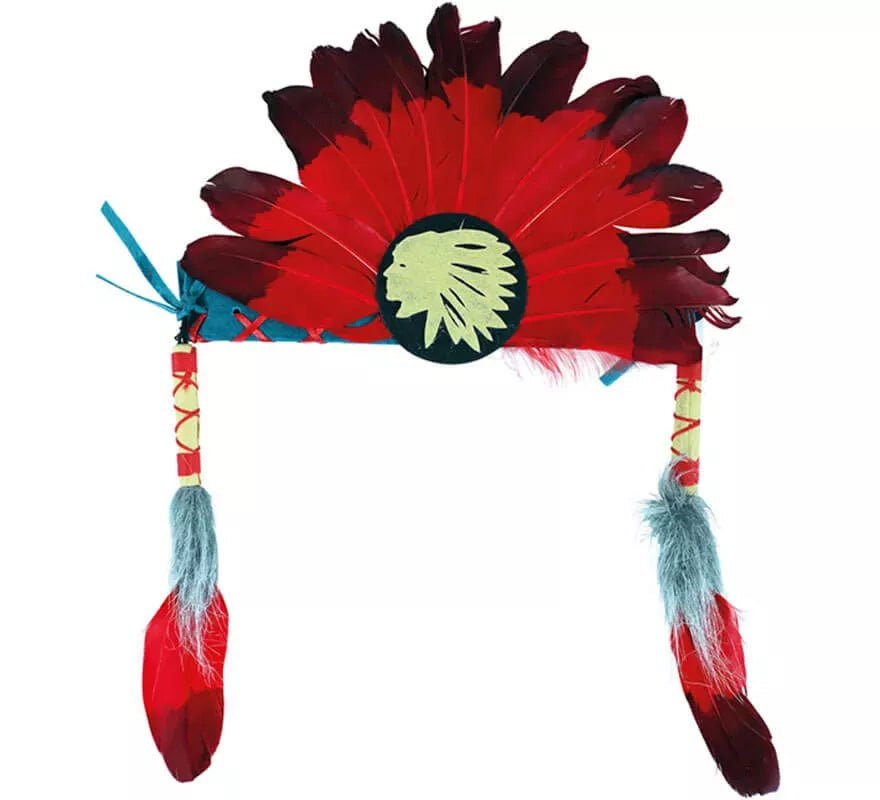 Penacho Indio Rojo infantil de 26x37 cm