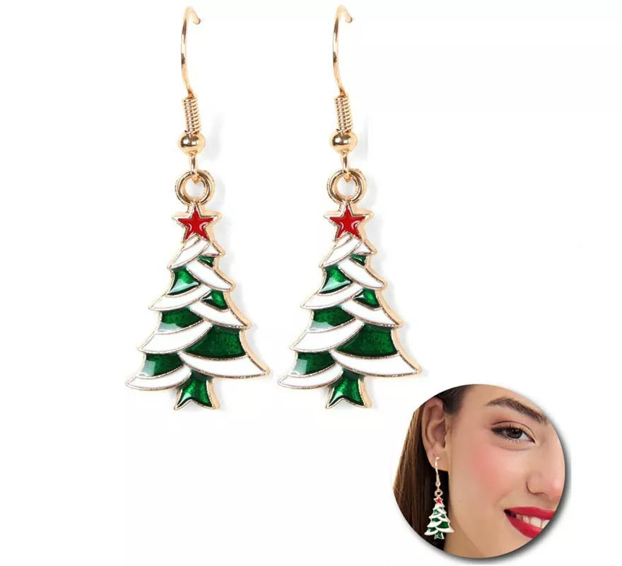 Translation missing: de.Pendientes Árbol Navideño metal de 2x2,5 cm