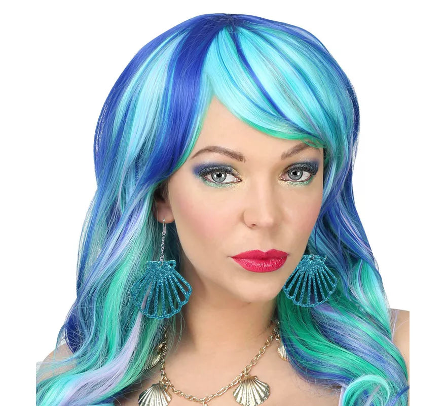Translation missing: de.Pendientes Conchas Purpurina Azul