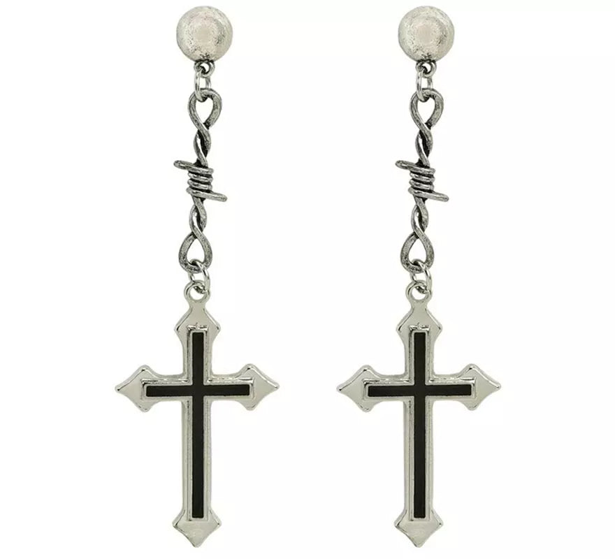 Pendientes Cruz negros