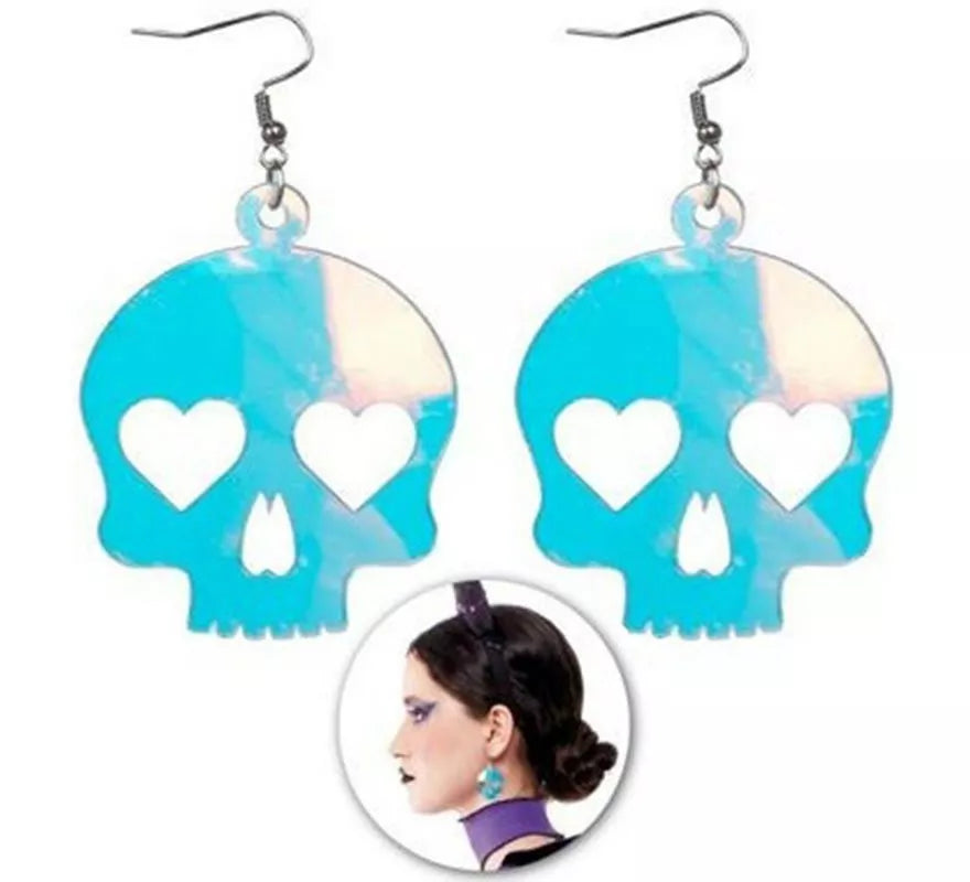 Translation missing: de.Pendientes de Calaveras Purpurina