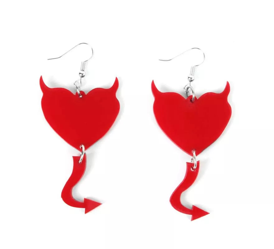 Translation missing: de.Pendientes de Corazón Diablesa rojo