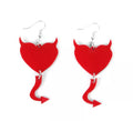Pendientes de Corazón Diablesa rojo