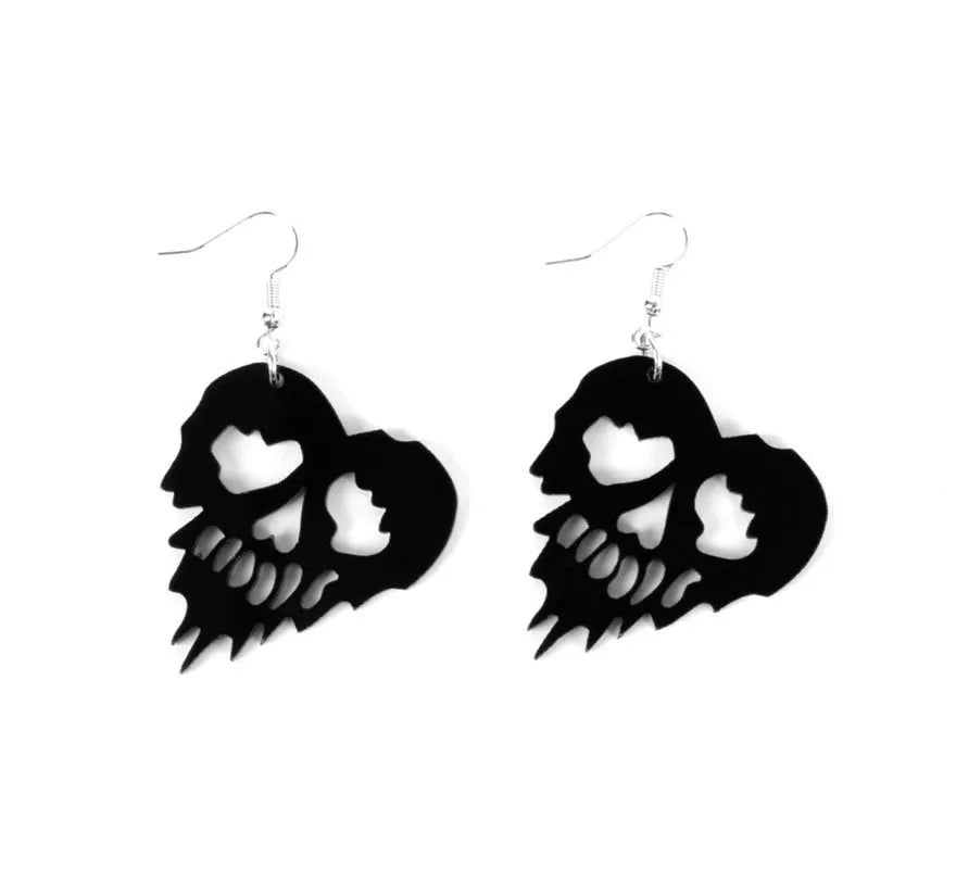 Translation missing: de.Pendientes de Corazones Calavera negros