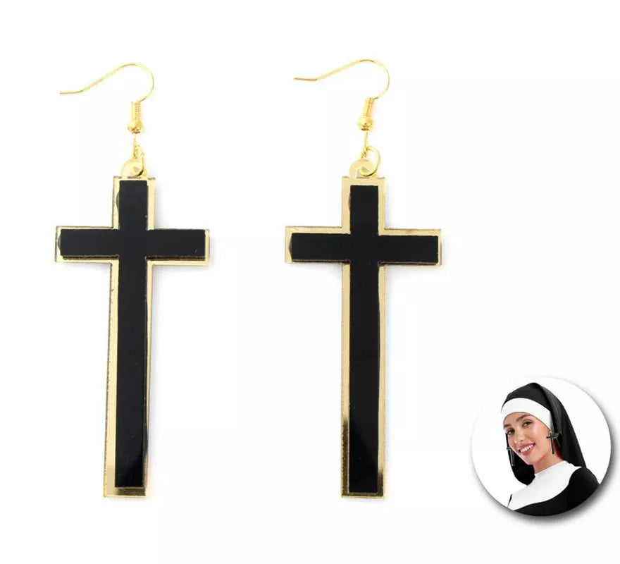 Translation missing: de.Pendientes de Cruces negro y dorado